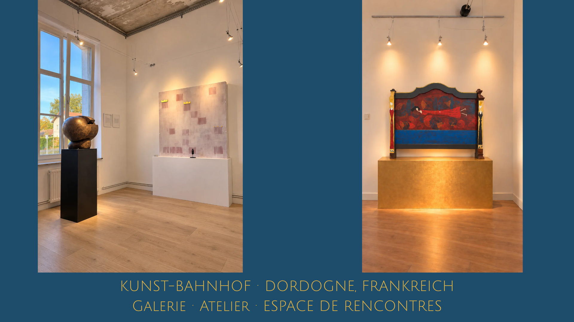 Galerie au Kunst-Bahnhof d’Annette Blandinières, avec ses œuvres exposées.